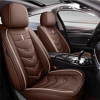Car Seat Covers 5 Seat Leather Fits for SEAT Ibiza 2015-2019 Vehicle Seat Cover Full Set Cushion Front Rear Seat Protectors (Brown)