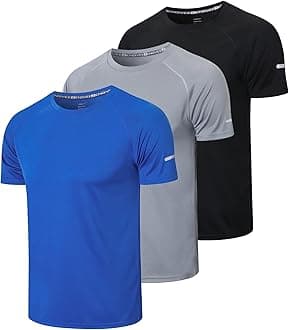 Gaiatiger 1/3 Pack Mens T-Shirts Quick Dry Short Sleeve Tops Adult Moisture Wicking Active Athletic Running Work Shirts