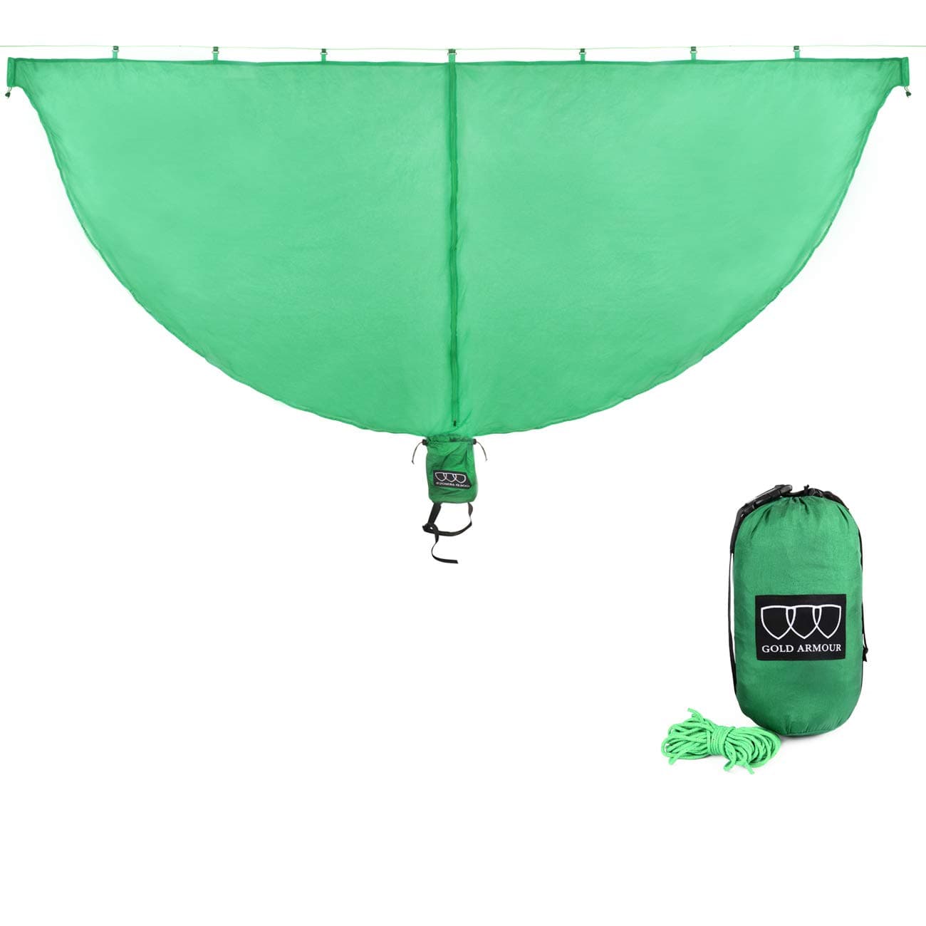 Gold ArmourHammock Bug Net, Mosquito Net Bugs - Premium Mesh Netting, Guardian of No See Um and Insects - Perfect Equipment Gear Accessories for Your Double Hammocks and Single Hammock (Green)