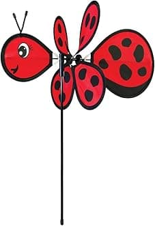 In the Breeze Baby Bug Ladybug Wind Spinner - Silk Screened Details - Fun Spinner for your Flower Pot's, Garden and Yard