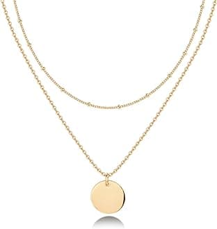 14K Gold Plated Layering Necklaces | Stylish Minimalist Design Pendant Necklaces | Butterfly, Heart, Lock, Evil Eye, Coin, Lightning Bolt, Circle, Cross Pendants for Women