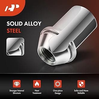 A-Premium 24-PC Wheel Lug Nuts M14-1.5 Compatible with GMC Sierra, Savana, Yukon & Chevrolet Silverado, Avalanche, Suburban, Tahoe, Traverse & Buick Enclave & Cadillac Enclave & Outlook