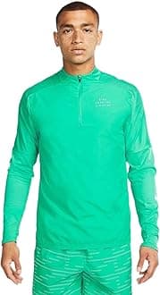 Men Dri-Fit Run Division Flash 1/2 Zip Long Sleeve T-Shirt Jacket L Green