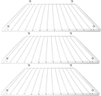 SPARES2GO Fridge Shelf Compatible with Kenwood Refrigerator Freezer (Pack of 3 Shelves, White, Adjustable, Plastic Coated, Extendable Arms)