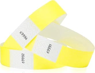 200 WristCo Neon Yellow Tyvek Wristbands for Events Tamper-Proof Design & Fluorescent Color Prevent Reuse Premium-Grade Bracelets for Hospital & Medical ID, Party & VIP Identification