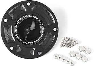 VITINO CNC Accessories Fuel Tank Cap Motorcycle Gas Cap Lightning Key Quick Action Cover Fit For Aprilia RSV4 Tuono V4 1100 RR For Ducati Monster 1100 Diavel Scrambler 1100 Panigale V2 V4 S (Black)