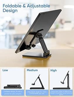 ARZOPA Portable Monitor Stand, Adjustable Angle & Foldable Sturdy Stand for Desk Compatible with Portable Monitor iPad Tablets