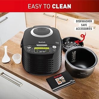 Tefal SpheriCook 16-in-1 Multicooker, Slow Cooker, Rice Cooker, Steam, Keep Warm, Browning, Dishwasher Safe Bowl, 16 programs, 5 Litres, Black, 750 Watts, RK745840