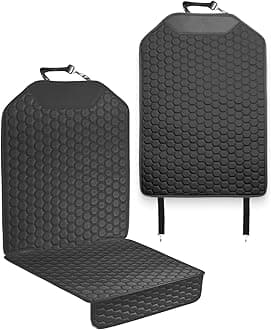 Owleys Car Seat Protector Set - Black, Waterproof & Non-Slip, Kick Mat & Back Seat Protection