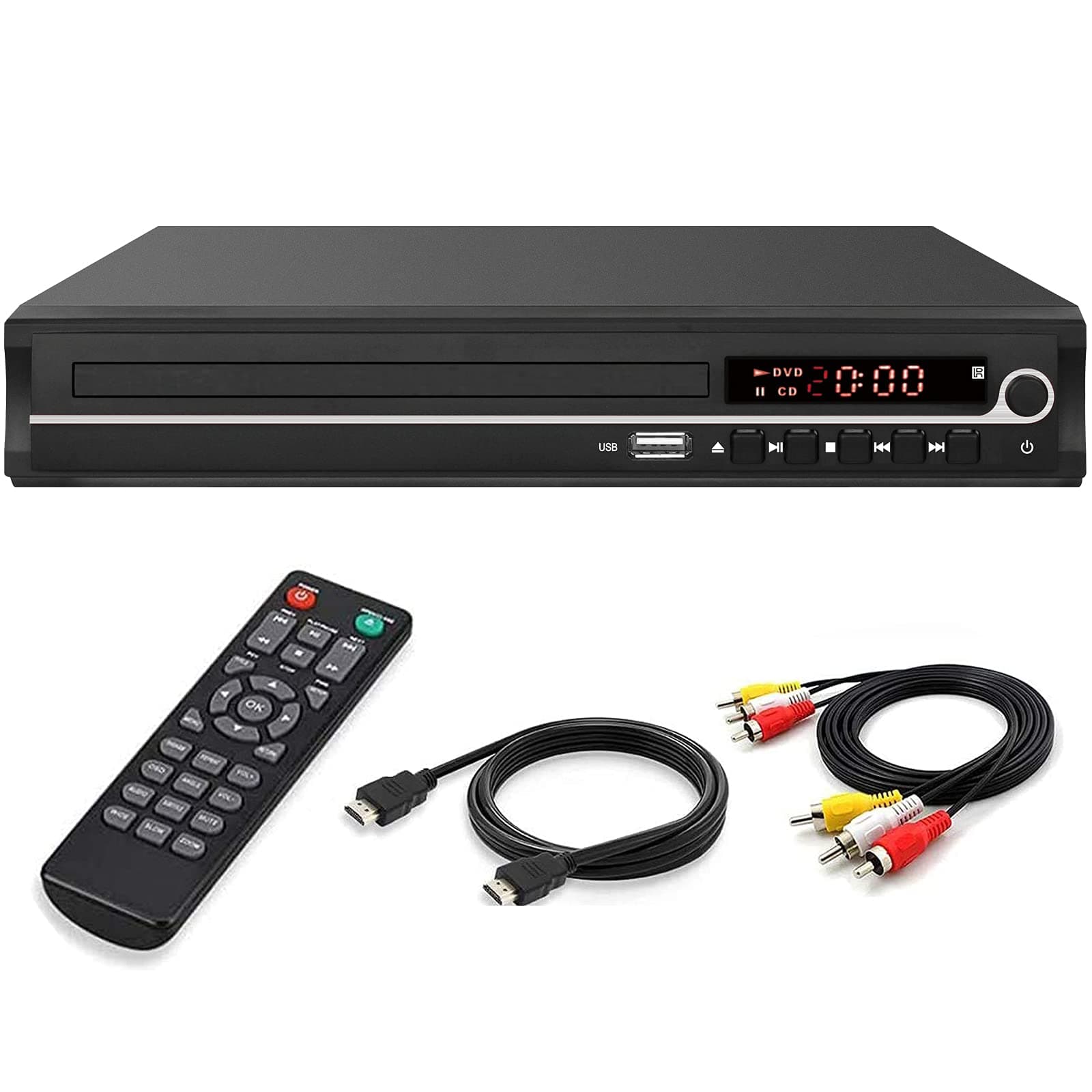 VATI DVD Player for Smart TV Support 1080P Full HD with HDMI Cable Remote Control USB Input Region Free Home DVD Players