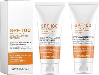 Sunscreen Spf 100,2 Pack Factor 100 Sun Cream Waterproof Sun Cream For Face & Body Face Sunscreen,Sunscreen Lotion With UVA/UVB Protection,Prevent Sunburn Skin Care For All Skin Types And Ages