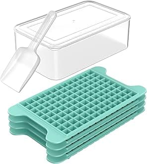 Mini Ice Cube Tray for Freezer: Small Ice Trays for Freezer with Bin - 135×4PCS Easy Release Nugget Ice Tray - Crushed Ice Tray with Ice Container