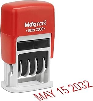 MaxMark Dater 2000 Self Inking Date Stamp - Red