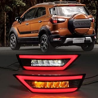 Dreamseek LED Reflector Rear Bumper Tail Light for Ford EcoSport 2013-2022 Driving Brake Reverse Taillight w/ Dynamic Sequential Turn Signal Lamp(Smoke Lens)