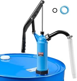 VEVOR Drum Pump, 9.5 oz. Per Stroke, Lever-Action Barrel Pump, Fits 5-55 Gallon Drums with 3-Section Suction Tube Assembly & Hose, Hand Operated, Designed to Transfer Water, Alcohol, Corrosive Liquids