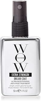 COLOR WOW Extra Strength Dream Coat, powerful, ultra moisturizing, anti humidity treatment for frizz prone hair; glassy smooth, straight + frizz resistant styles for up to 3-4 washes; 50ml Travel Size