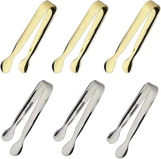 6pcs ice tongs gold and silver