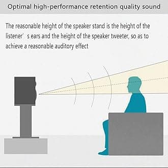 BQKOZFIN 19.68 inch(50cm) Wood Speaker Stands, 1 Pair, Stands for Home-Cinema HiFi Bookshelf Box and Satellite Speakers Wood Grain Enhanced Audio Listening Experience for Home Theaters