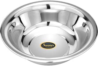 Kanshita's Rasoiware Heavy Gauge Stainless Steel Mixing Bowl/Atta Parath (Large)
