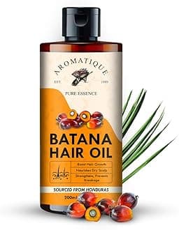 Aromatique Pure Batana Hair Oil Cold-Pressed & Nutrient-Rich Infused with Castor, Argan, Jojoba, Almond & Vitamin E Deep Nourishment for Hair & Skin Sourced from Honduras (200 ML) natural
