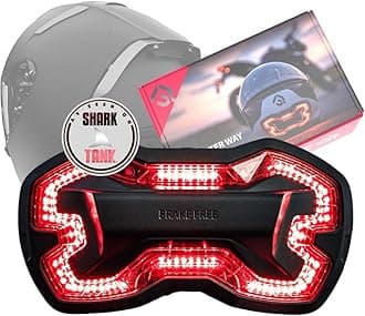 Brake Free Helmet Light - Smart Wireless Motorcycle Lights- Weatherproof LED Motorcycle Helmet Light - Lightweight & Aerodynamic Design - Smart Brake Detection - Single Button Operation - Black