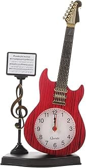 Toyvian Guitar Alarm Clock Music Note Clock Guitar Holiday Musical Bedside Alarm Musical Mantel s Violin Music Decor Household Birthday Present Student Plastic