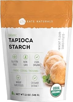Kate Naturals Tapioca Starch Flour for Baking, Cooking & Boba Pearls (12oz, Organic, Non-GMO, Gluten Free)