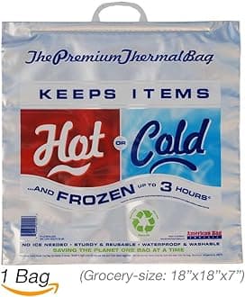 | Insulated Thermal Cooler, Grocery Size, Red/Blue