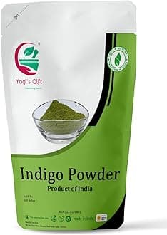 INDIGO POWDER for Hair Dye | With FREE GLOVES and HEAD CAP| Ideal for Black and Dark Hair | Indigofera Tinctoria | Black Henna | 8 oz (227 grams) | Organic Natural Hair Color | Pure Indego