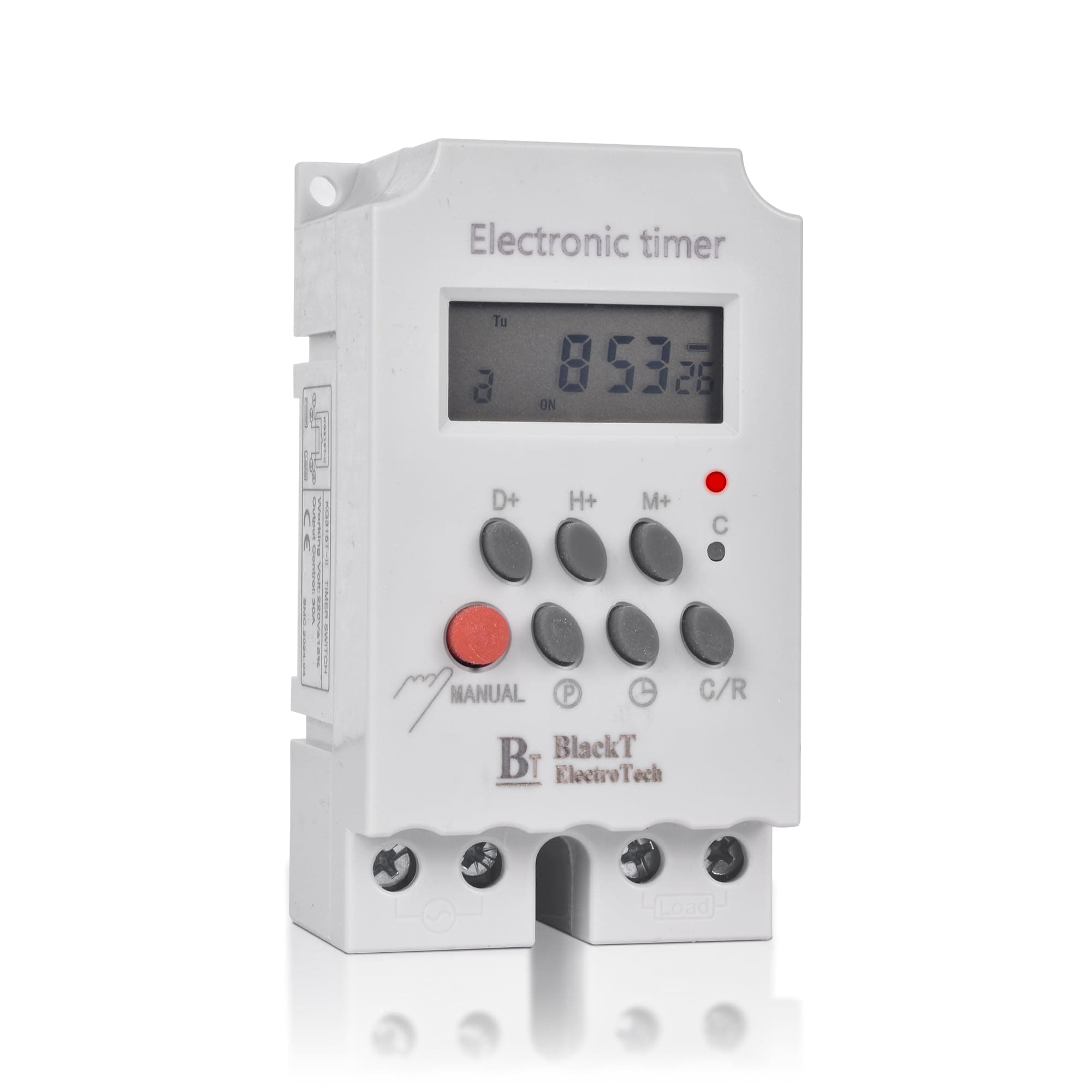 Blackt Electrotech (BT41D4) : Digital Electronic Timer Switch 220V 25Amp DIN Rail Programmable