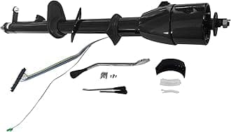 Black Powder Coat Finish 35" Universal Column Shift Tilt Steering Column W/O Wheel Adapter