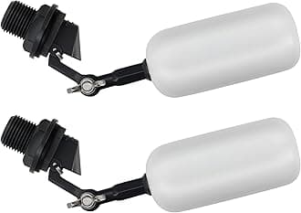 6 Pack Float Ball Valve, 1/2 Inch NPT Thread, OD. 0.84 inch (21.34mm), not 1/2 inch, Adjustable Arm for Livestock Water Trough, Aquariums, Hydroponics - Automatic Fill and Control Water Level