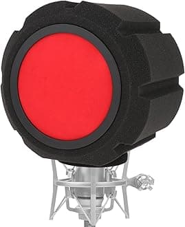 Microphone Pop Filter, Professional Mic Windscreen, Thick Wind Shield Acoustic Filter for 45mm-60mm Recording Studios Microphones, Sound-Absorbing Foam that Reduces Noise and Reflections