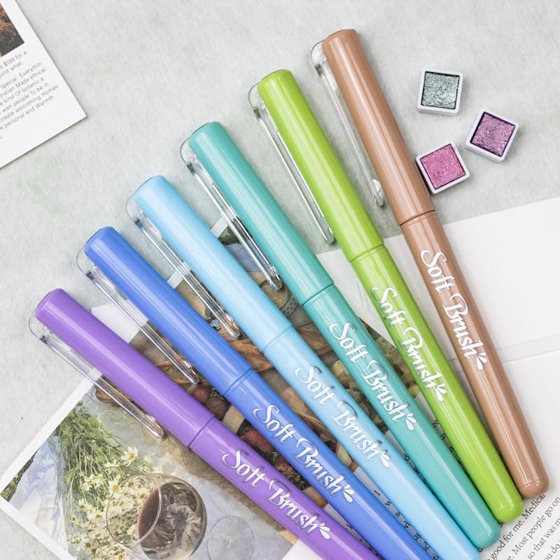 Guangna6-pack art brush tip pens, water-based note pen set, suitable for beginners calligraphy and letter art creation-‘Yi Meng’