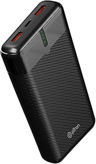 pTron Dynamo Surge 20000mAh 22.5W Fast Charging Power Bank, Supports VOOC/Wrap/Dash USB Charging, USB Type-C Input, 20W PD Fast Charging, 3 Outputs, 1 Input & Multiple Layers of Protection (Black)