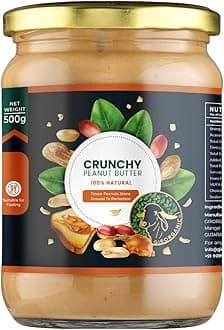 Premium Natural Crunchy Finest Peanut Butter 500Gram,High In Nutrients,Cholesterol Free & Zero Trans Fat,Naturally Gluten Free,Vegan,Gopal Ratna Award Winner 2023