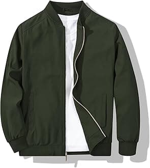 XiaoYouYuMen's Bomber Jacket Fashion Stylish Lightweight Windbreaker Spring Fall Casual Jackets for Men