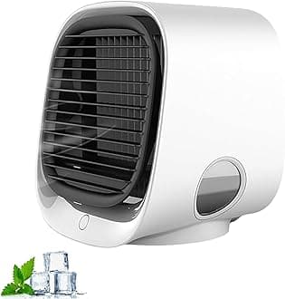 Airabreeze Portable Air Conditioner, Airabreeze Air Conditioner, 90-Second Cooling, Quiet Operation, Energy Efficient Mini Ac with 4 Speeds & Nightlight for Rooms up to 250 Sq.Ft (White)