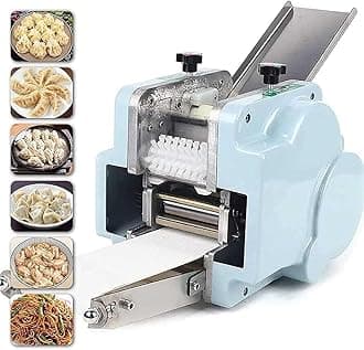 Automatic Dumpling Skin Machine, Multifunctional Commercial Spring Roll/Pierogi/Ravioli/Momo Skin Maker Dough Sheeter, Dumpling Wrapper Maker with 80mm Round Mold