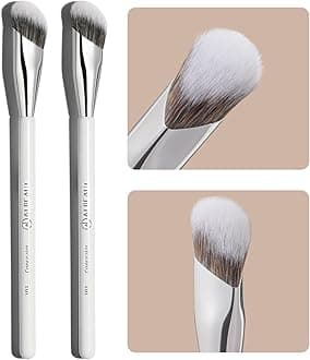 Albeaut Concealer Makeup Brushes 2 PCS Angled Brushes for Liquid, Cream, Stick Concealer Foundation Nose Contour Eyeshadow Blending(193-2pcs)