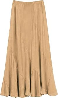 Urban CoCo Women's Vintage Elastic Waist A-Line Long Maxi Skirt
