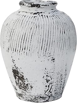 Artissance Home Small Vintage Pot with White Paint, Off White (Size & Finish Vary)