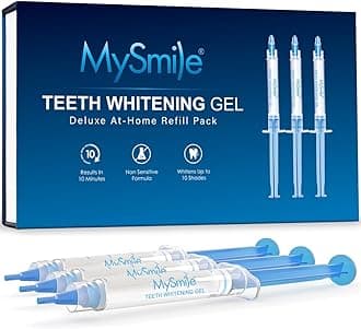 MySmile Teeth Whitening Gel Pen Refill Pack, 3 Non-Sensitive Teeth Whitening Pen, Deluxe Teeth Whitener Dental Grade Tooth Whitening Gel with Carbamide Peroxide for Home, 10 min Fast Result
