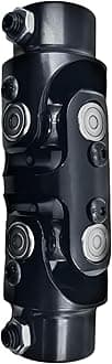 Hex Autoparts Double Steering U-Joint Coupler Column Shaft Universal Black (1, 3/4" DD x 3/4"-36 Spline)