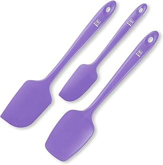 DI ORO Silicone Spatula Set - Rubber Kitchen Spatulas for Baking, Cooking, & Mixing - 600°F Heat-Resistant & BPA Free Silicone Scraper Spatulas for Nonstick Cookware - Dishwasher Safe (3pc, Lavender)