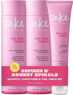 Curl Friend Curl Defining Shampoo, Conditioner & Cream Set - Avocado & Argan Oil Curly Hair Products - Anti-Frizz, Cruelty Free & Vegan Gift Set