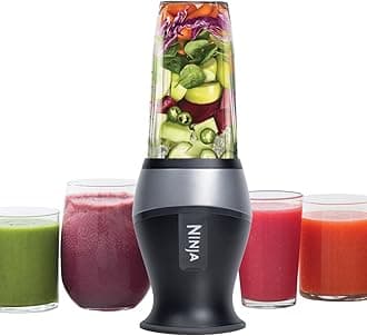 NINJAPersonal Blender for Shakes, Smoothies, Food Prep, and Frozen Blending with 700-Watt Base and (2) 16-Ounce Cups with Spout Lids (QB3001SS)