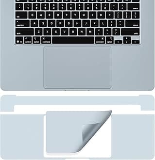 CaseBuy Palm Rest Trackpad Protector Vinyl Skin Sticker(3-in-1) for 2025 MacBook Air 15 inch Laptop with M4 Chip A3241 Anti Dust Scratch-Resistant Keyboard Cover, Sky Blue