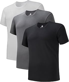 DAVID ARCHY Men's Undershirts Micro Modal Ultra Soft T-Shirts Stretch Moisture-Wicking Crewneck/V-Neck Tees for Men, 3-Pack