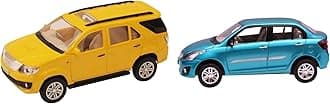 Centy Toys Kid Plastic Fortuner & Swift Dezire Pull Back Cars, Assorted & Multi Color